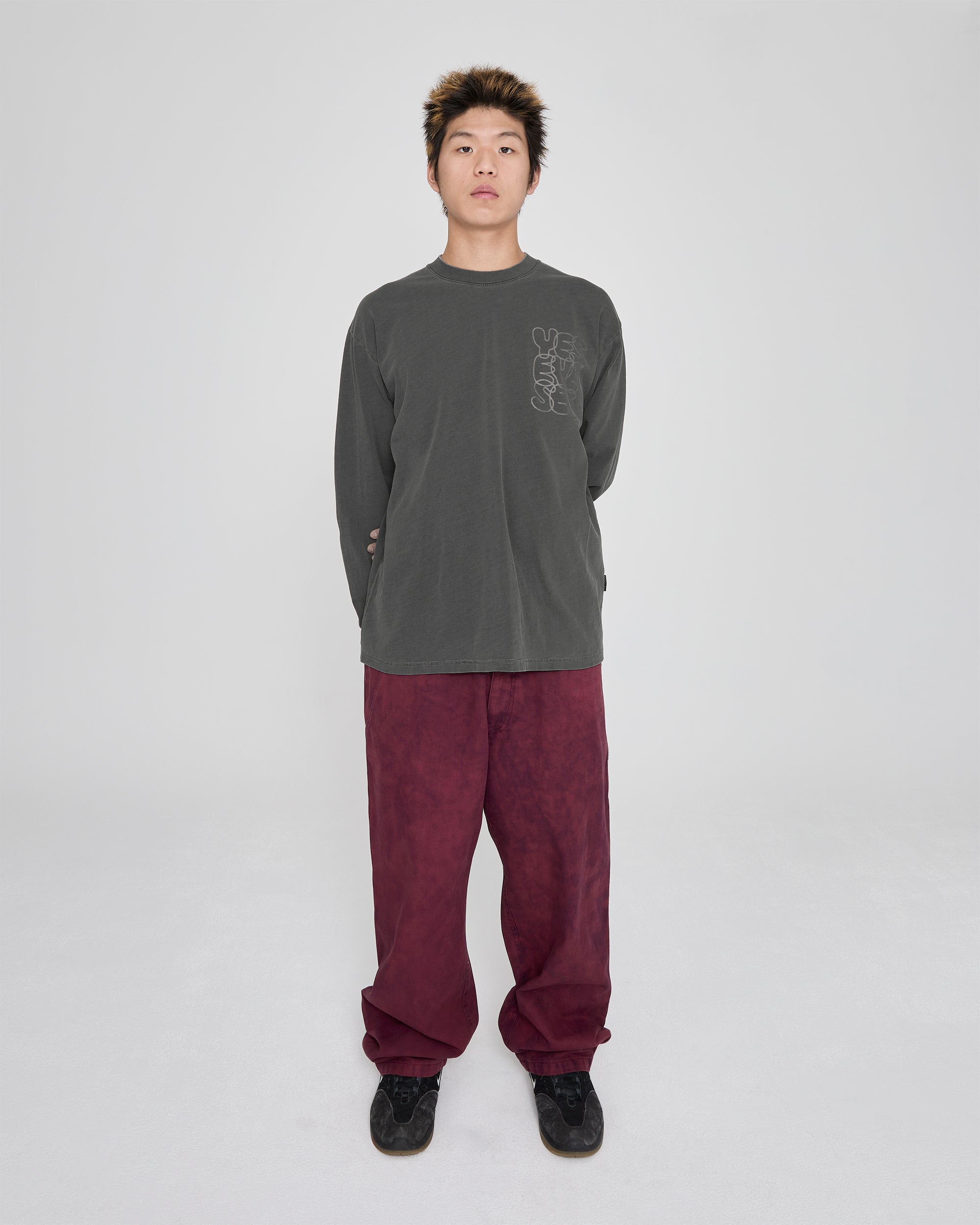 yeseyesee - Dyed Canvas Ramble Pants (Wine) product image 7 | TRAB K-Fashion Australia