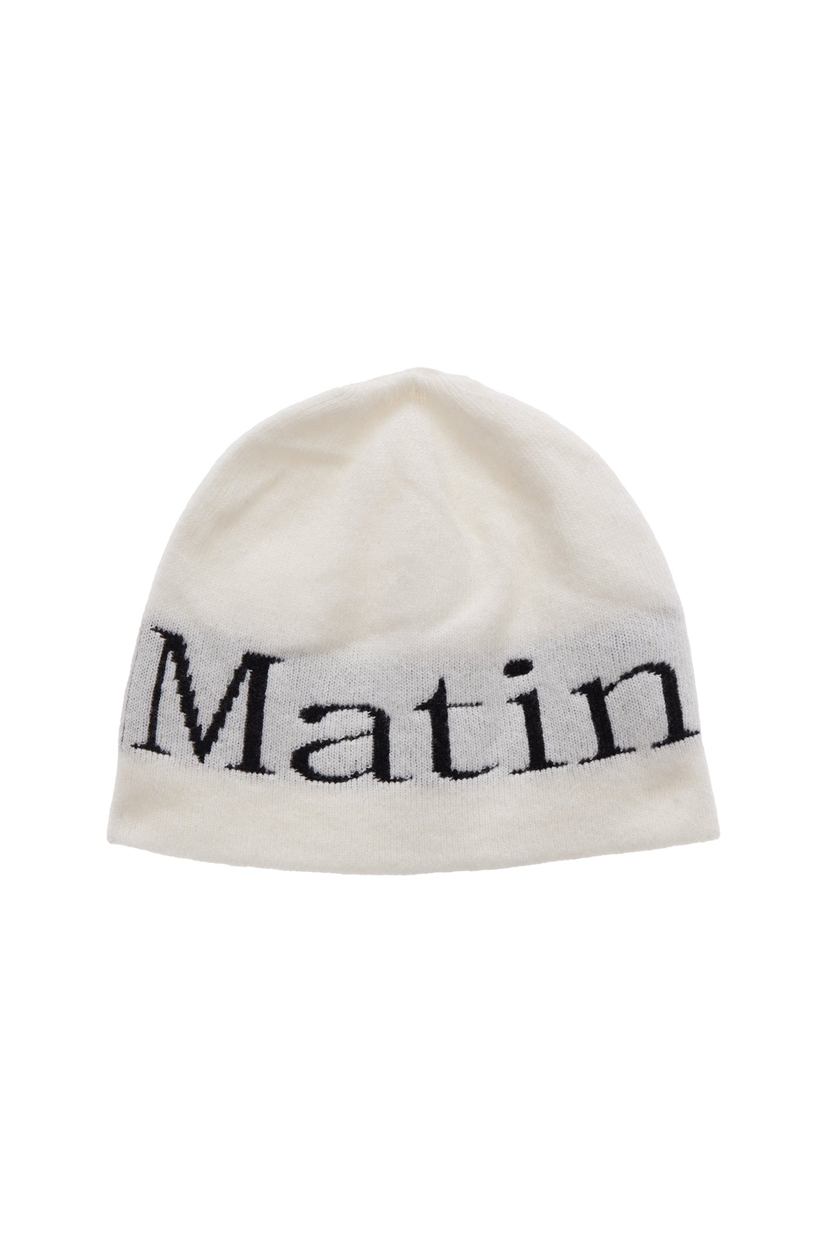 Matin Kim - Logo Jacquard Short Beanie (White) product image 1 | TRAB K-Fashion Australia