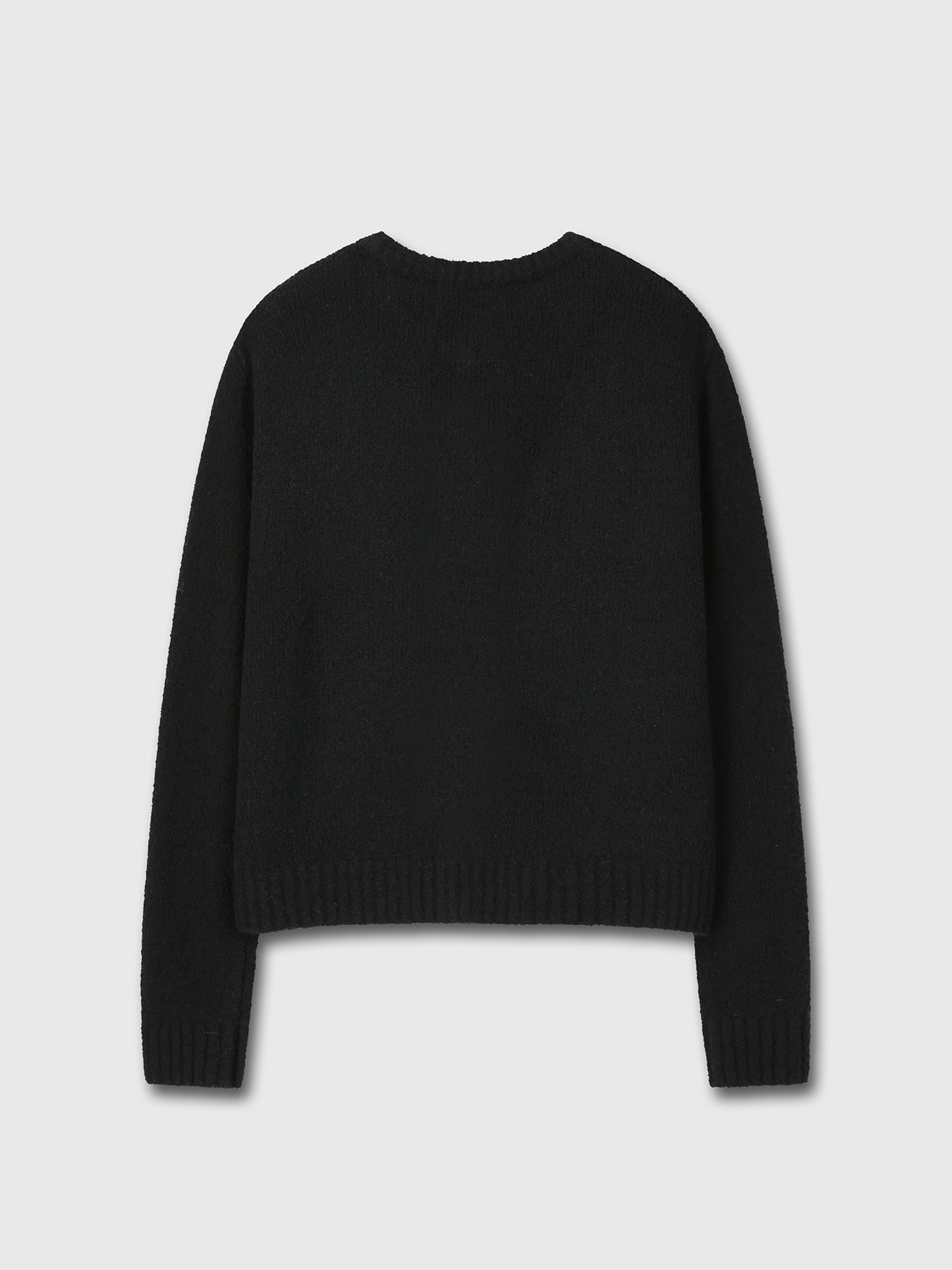 Tonywack - Baby Alpaca Brushed Crew Neck Cardigan (Black) product image 9 | TRAB K-Fashion Australia