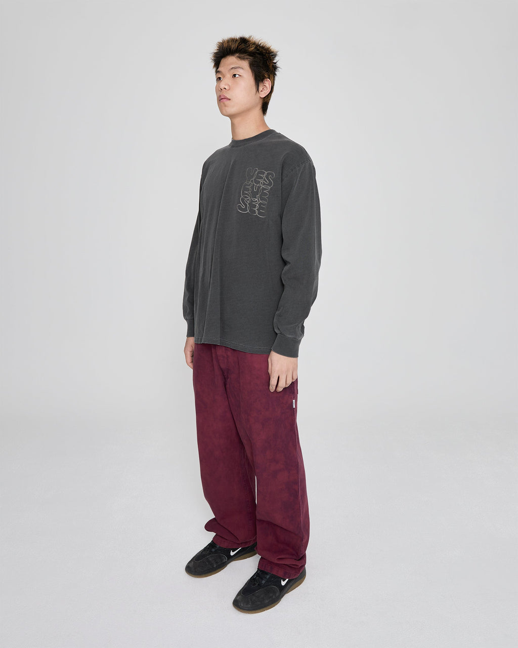 yeseyesee - Dyed Canvas Ramble Pants (Wine) product image 8 | TRAB K-Fashion Australia
