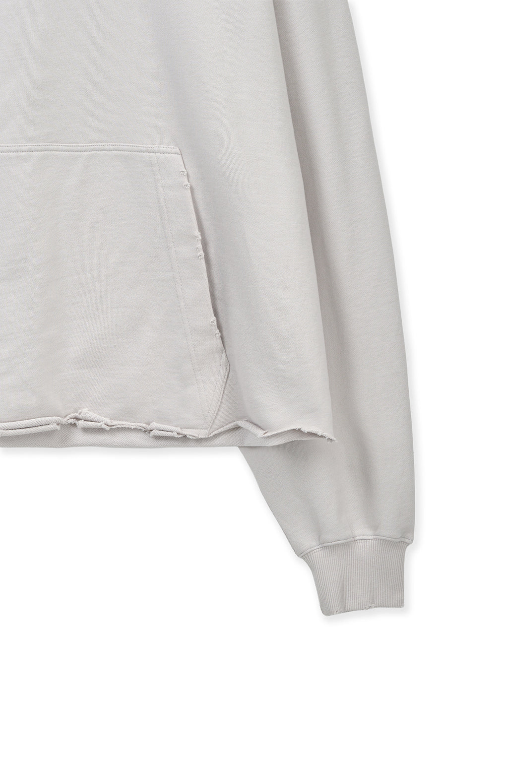 Matin Kim - Raw Edge Hem Sweat Hoody (Light Beige) product image 4 | TRAB K-Fashion Australia