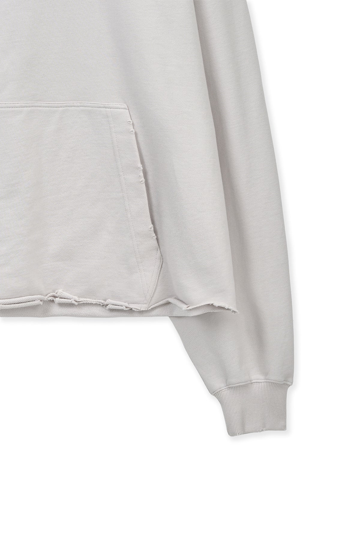 Matin Kim - Raw Edge Hem Sweat Hoody (Light Beige) product image 4 | TRAB K-Fashion Australia
