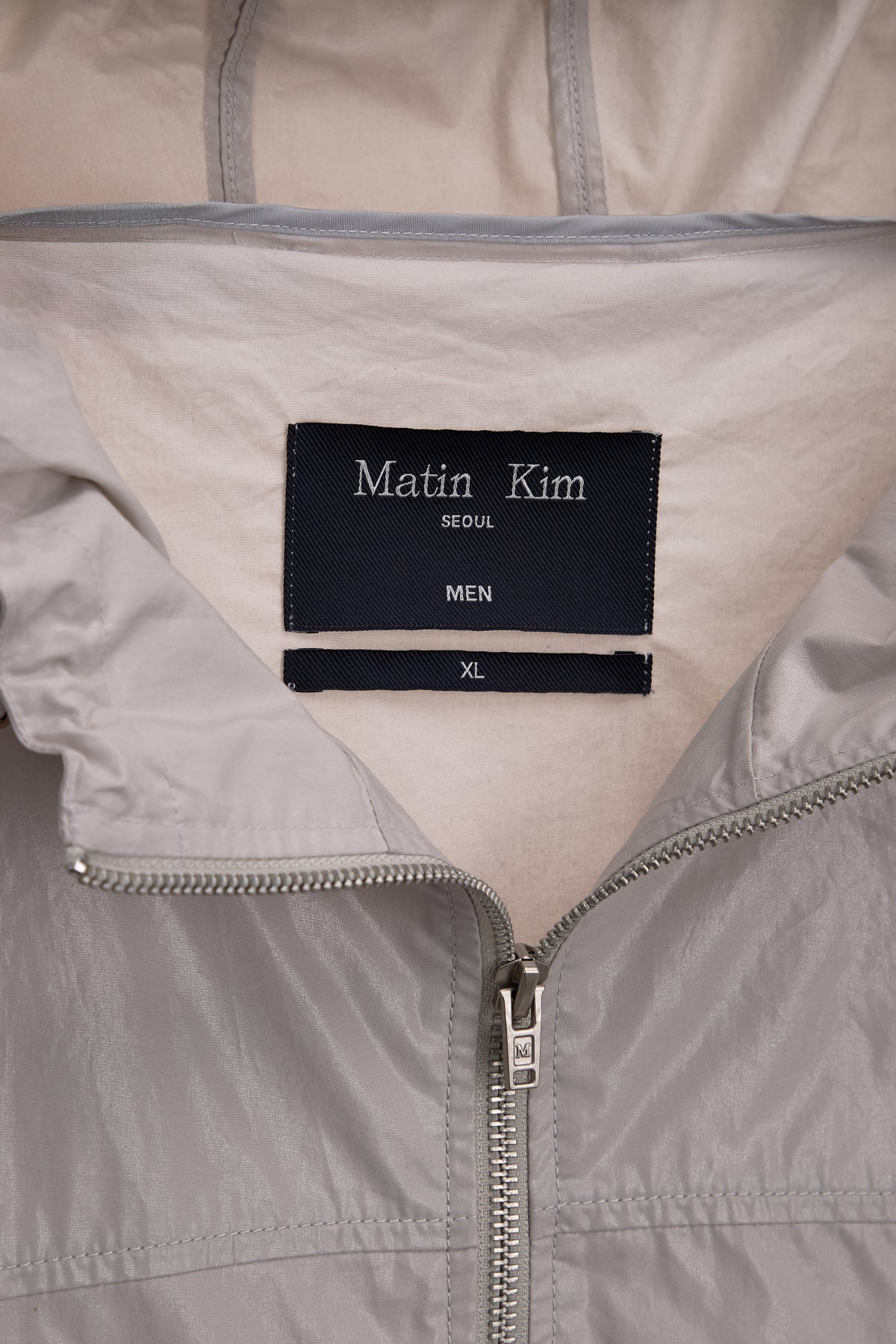 Matin Kim - Matin High Neck Hoody Coating Jumper (Light Grey) product image 3 | TRAB K-Fashion Australia