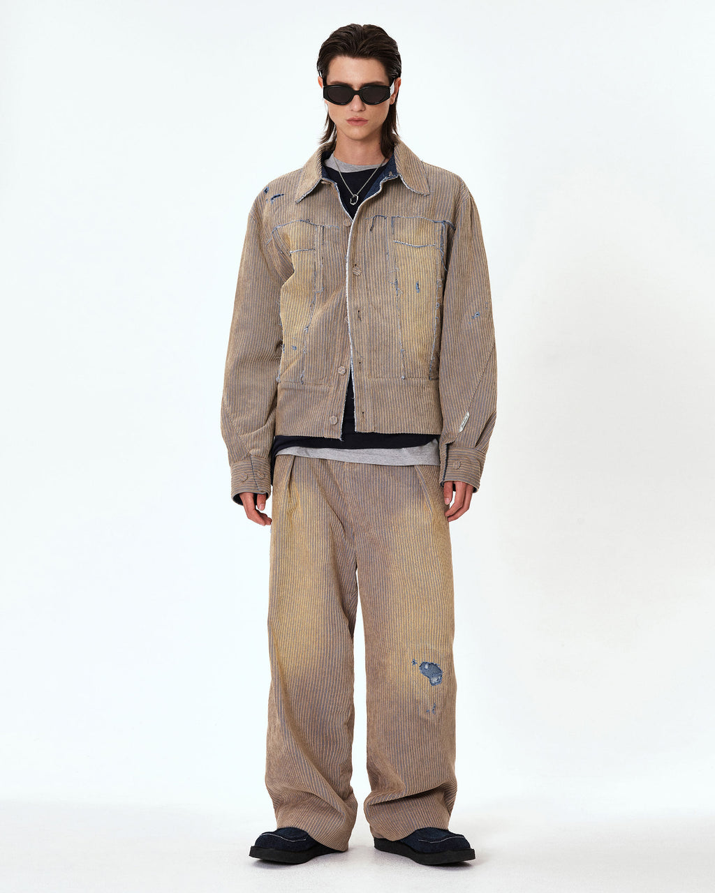 Ader Error - Carid aging trousers (Beige) product image 1 | TRAB K-Fashion Australia