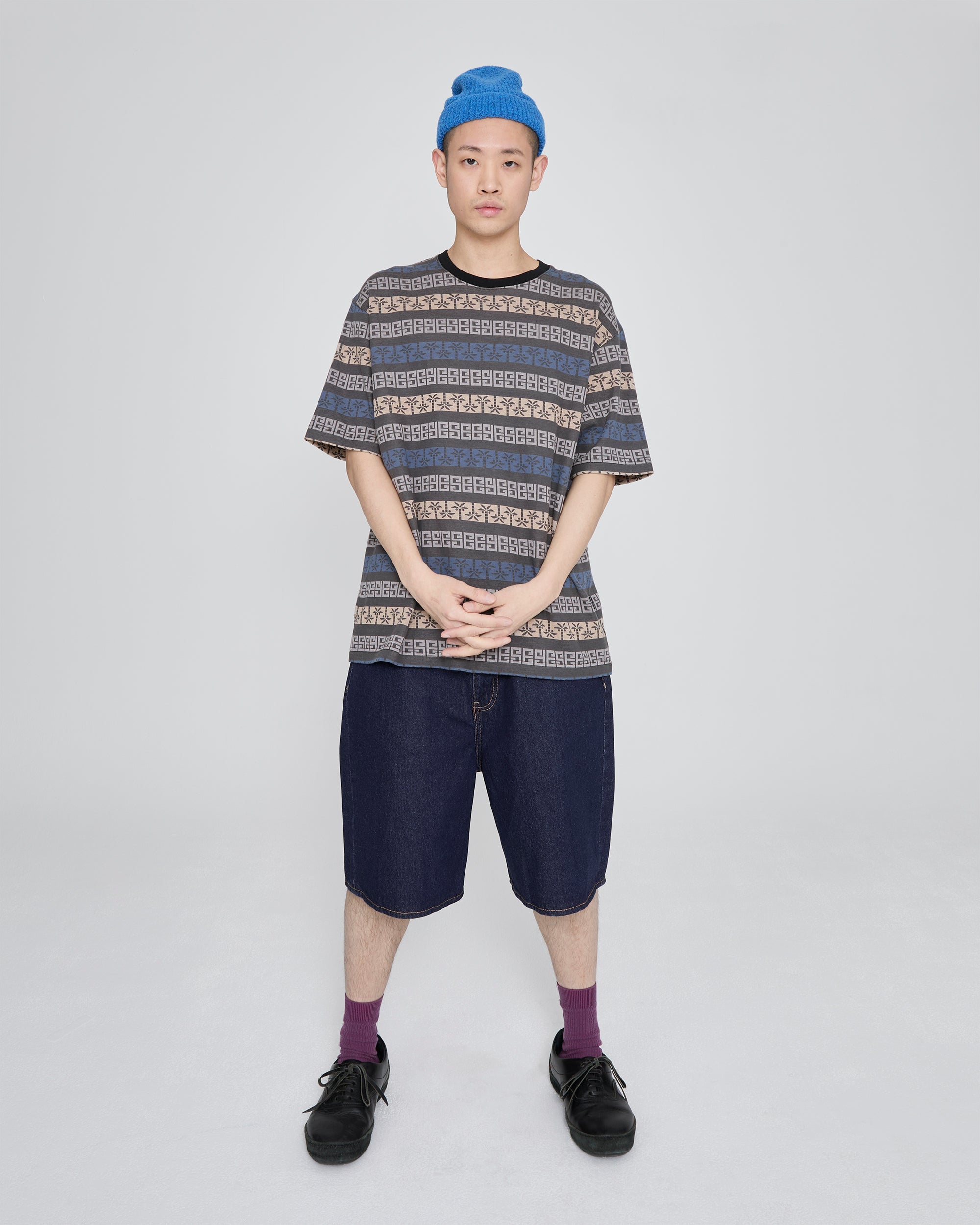 yeseyesee - Y.E.S Palm Jacquard Tee (Charcoal) product image 7 | TRAB K-Fashion Australia