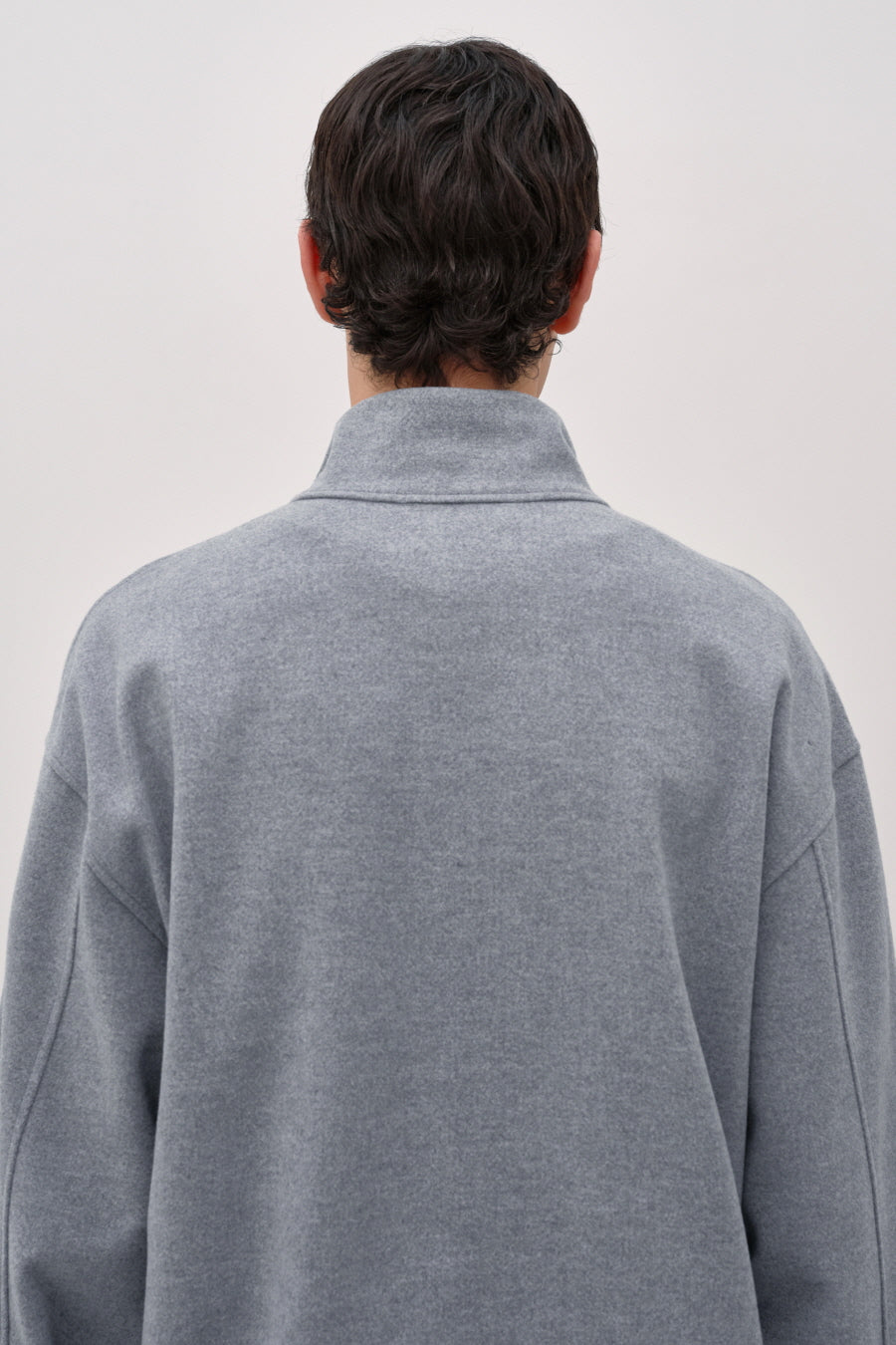 Insilence - Fleece Quarter Zip-Up (Light Grey) product image 5 | TRAB K-Fashion Australia