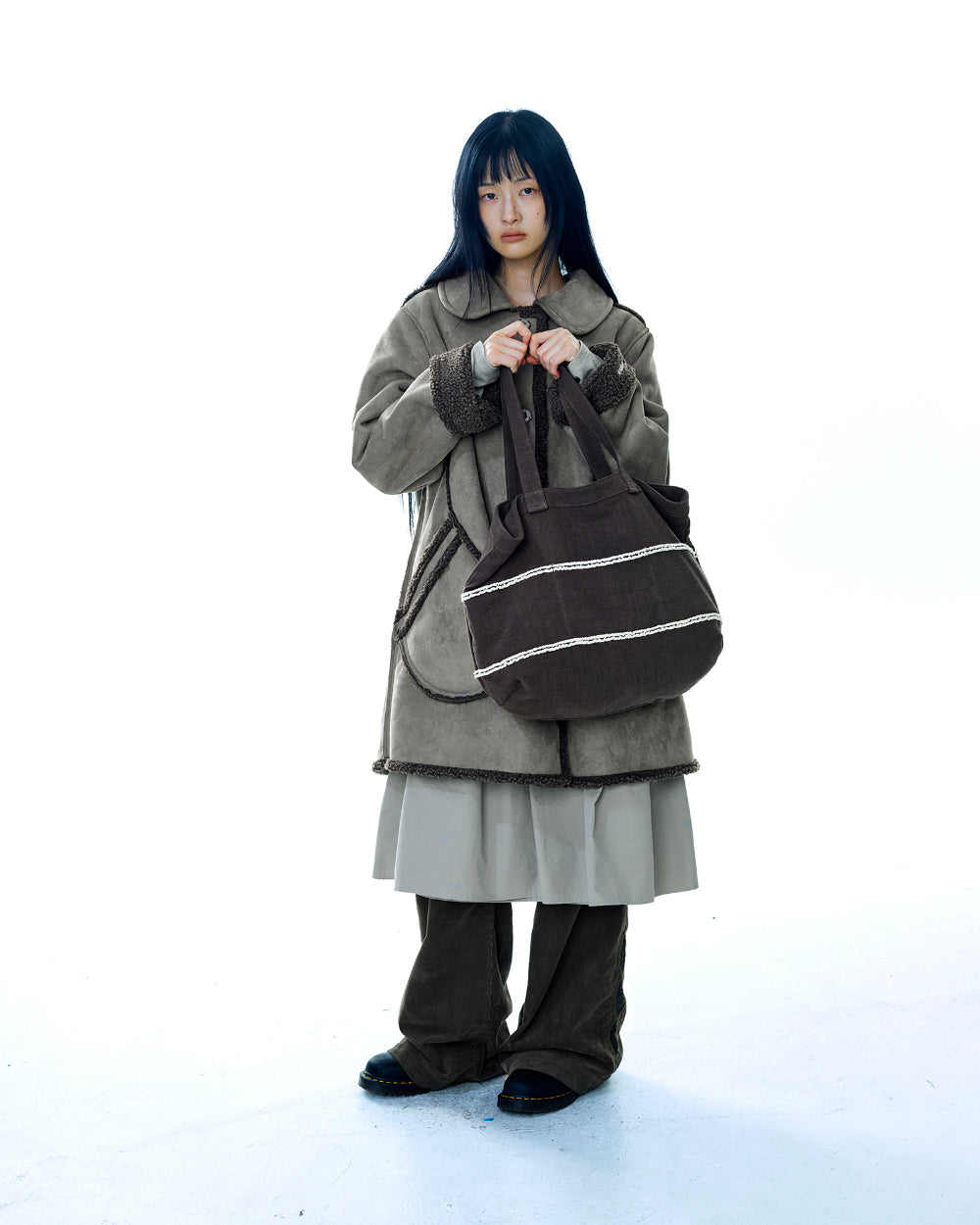 Coyseio - Round Collar Suede Jacket (Brown) product image 15 | TRAB K-Fashion Australia