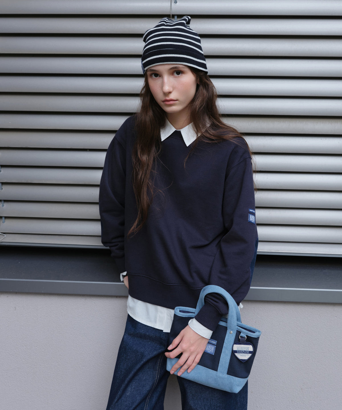 Marithe & Francois Girbaud - Marithe X Saint James Cartier R Beanie (Navy) product image 5 | TRAB K-Fashion Australia