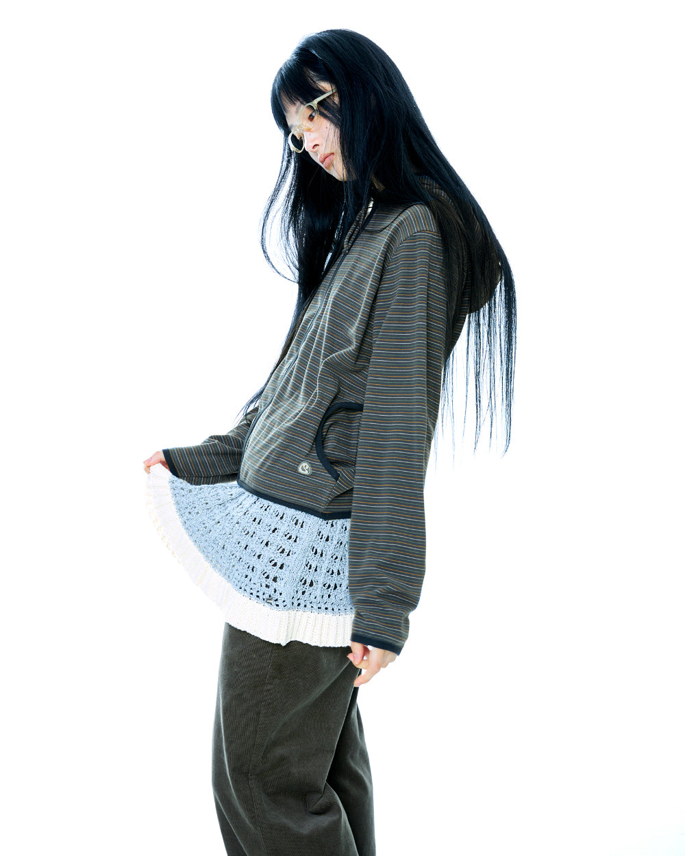 Coyseio - Layered Knit Skirt (Melange Grey) product image 4 | TRAB K-Fashion Australia