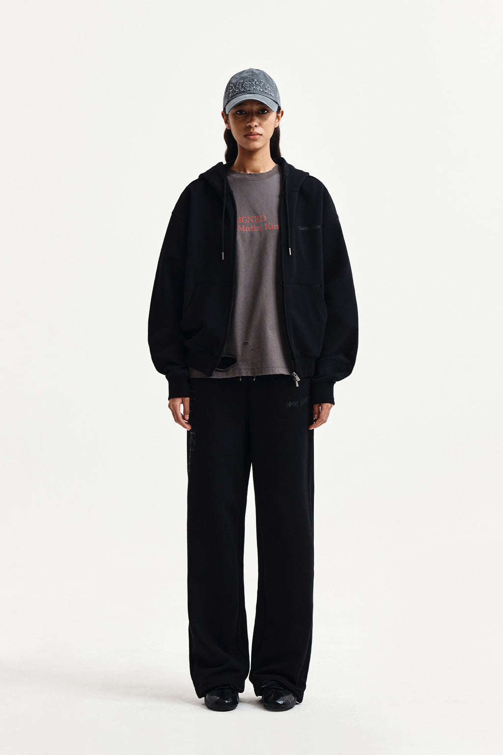 Matin Kim - Essential Logo Sweatpants (Black) product image 5 | TRAB K-Fashion Australia