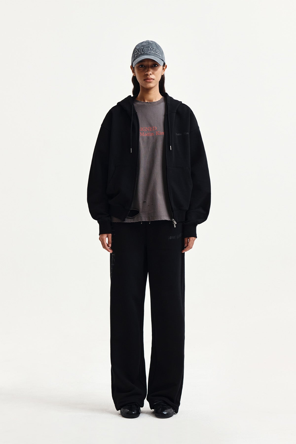 Matin Kim - Essential Logo Sweatpants (Black) product image 5 | TRAB K-Fashion Australia