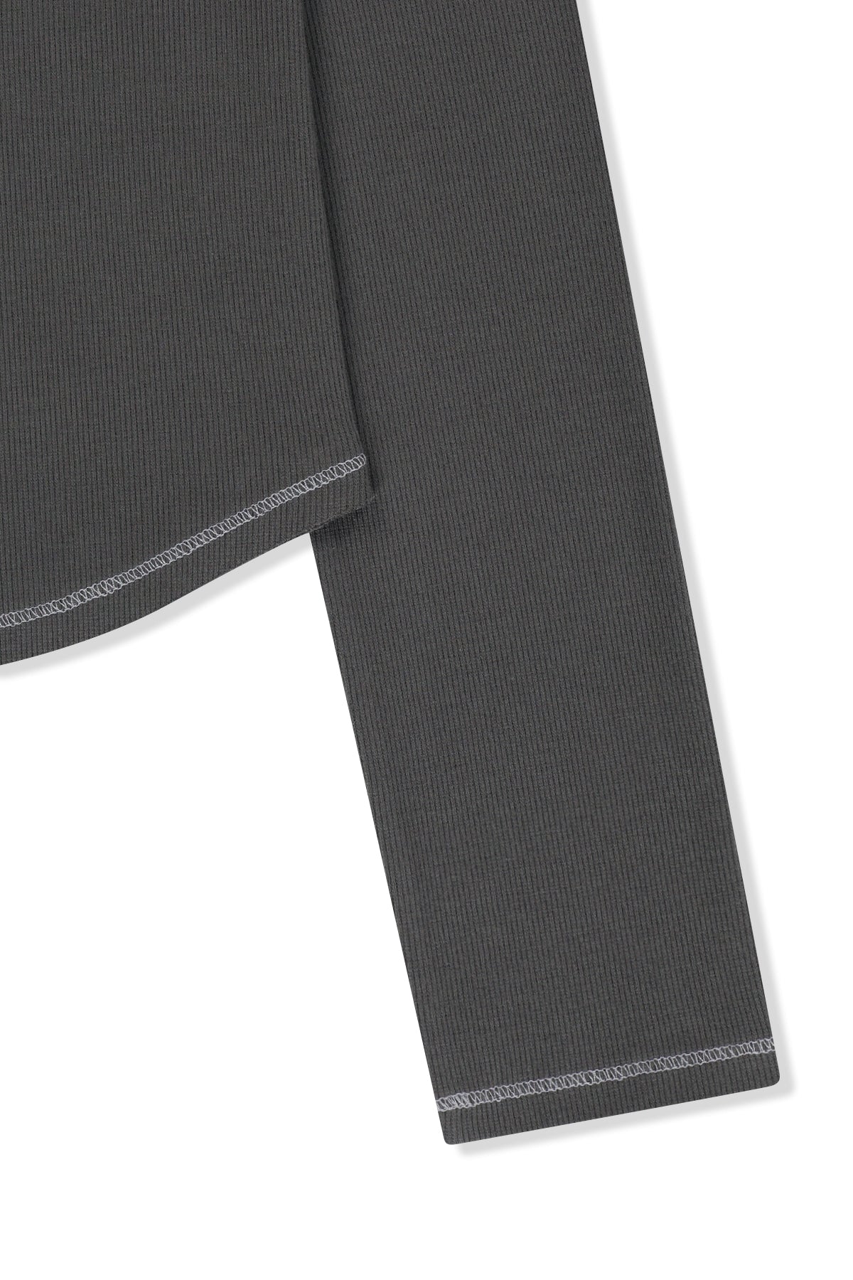 Matin Kim - Logo Applique Button Detail Raglan Top (Charcoal) product image 4 | TRAB K-Fashion Australia