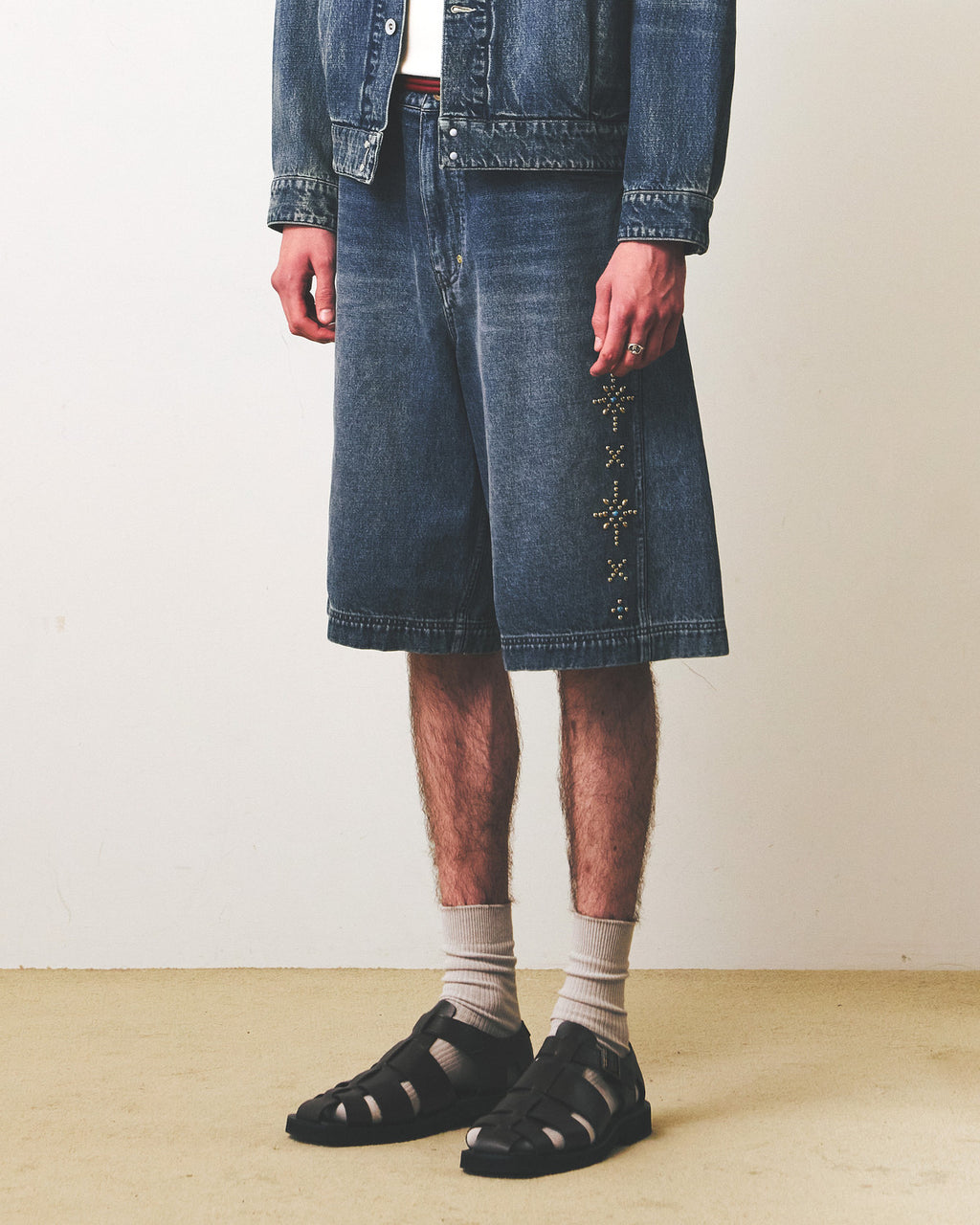 Eastlogue - Rockabilly Curved Shorts (Vintage Indigo) product image 4 | TRAB K-Fashion Australia