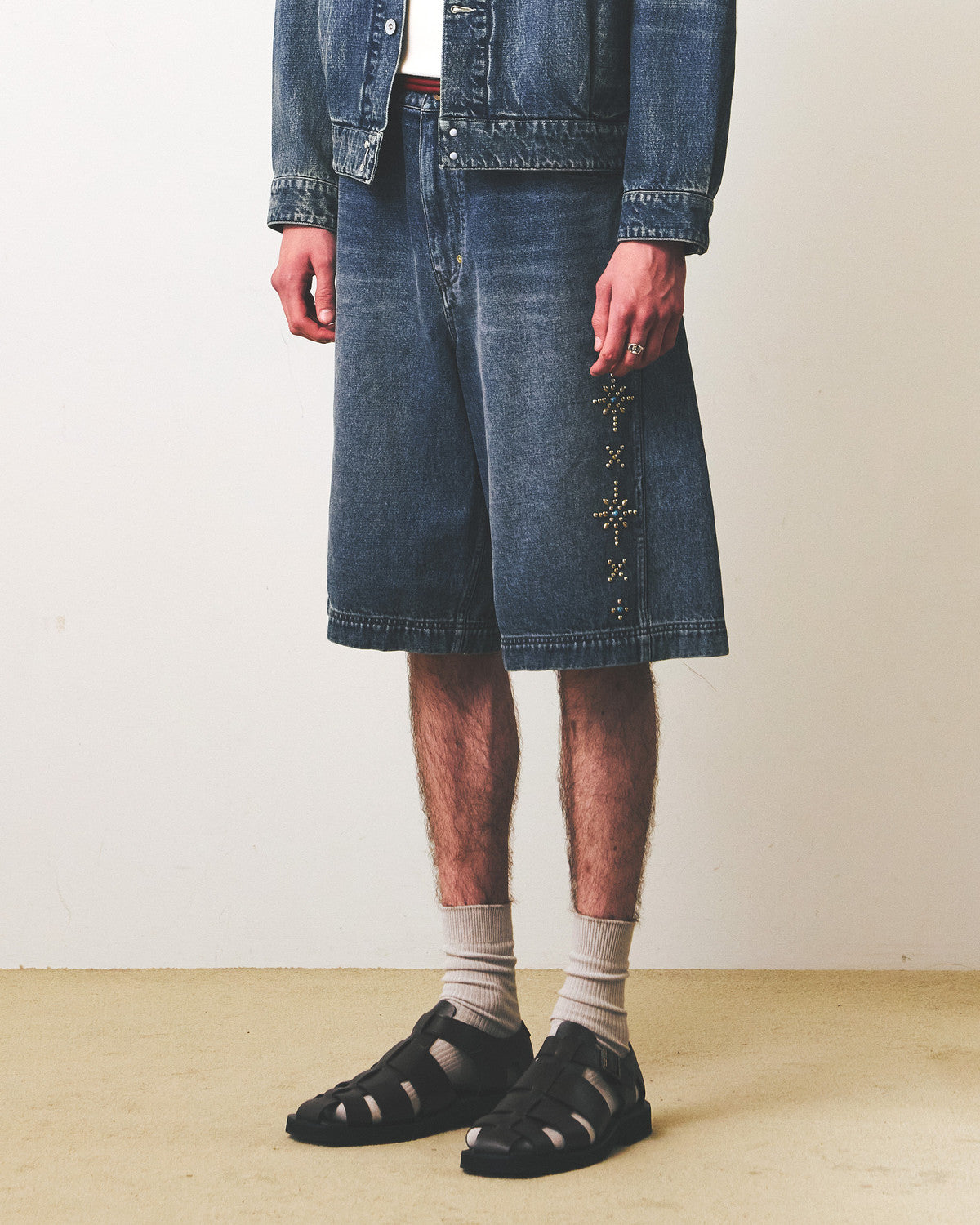 Eastlogue - Rockabilly Curved Shorts (Vintage Indigo) product image 4 | TRAB K-Fashion Australia