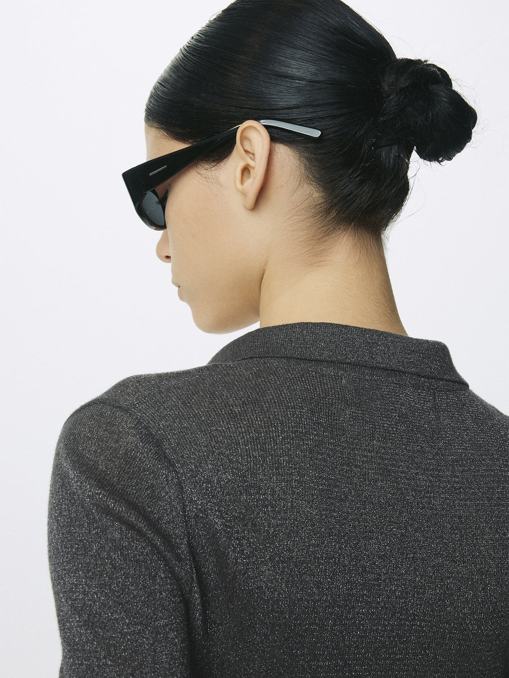 Tonywack - Glitter Ribbed Knit Polo Shirt (Charcoal) product image 9 | TRAB K-Fashion Australia
