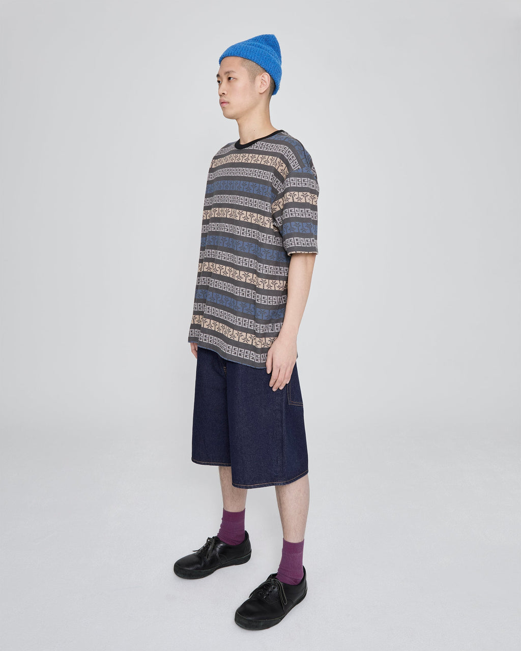 yeseyesee - Y.E.S Palm Jacquard Tee (Charcoal) product image 8 | TRAB K-Fashion Australia
