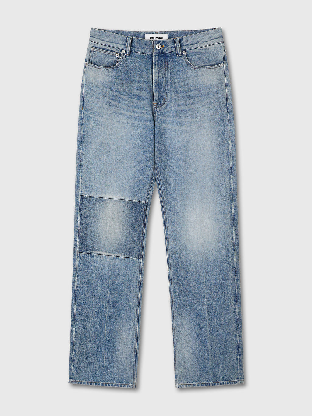 Tonywack - Straight-Leg Knee Panel Denim Jeans (Washed Vintage Light Blue) product image 6 | TRAB K-Fashion Australia