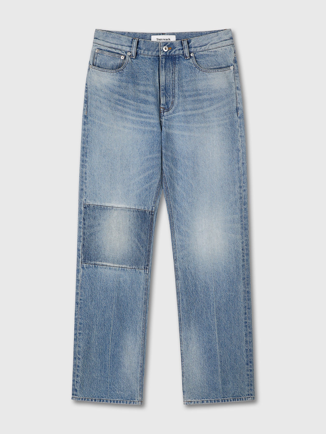 Tonywack - Straight-Leg Knee Panel Denim Jeans (Washed Vintage Light Blue) product image 6 | TRAB K-Fashion Australia