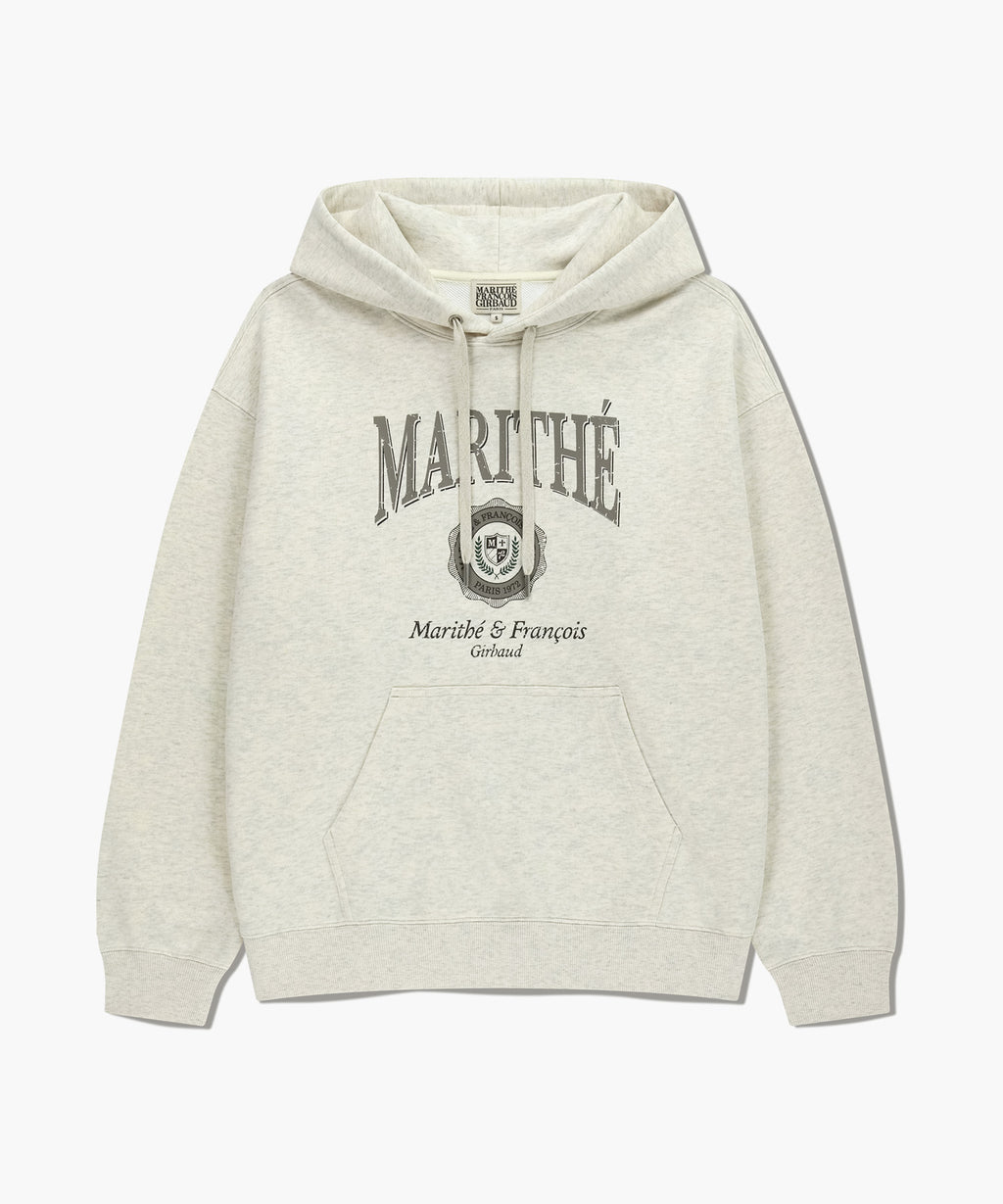 Marithe & Francois Girbaud - Crest Crack Logo Oversized Hoodie (Oatmeal) product image 6 | TRAB K-Fashion Australia