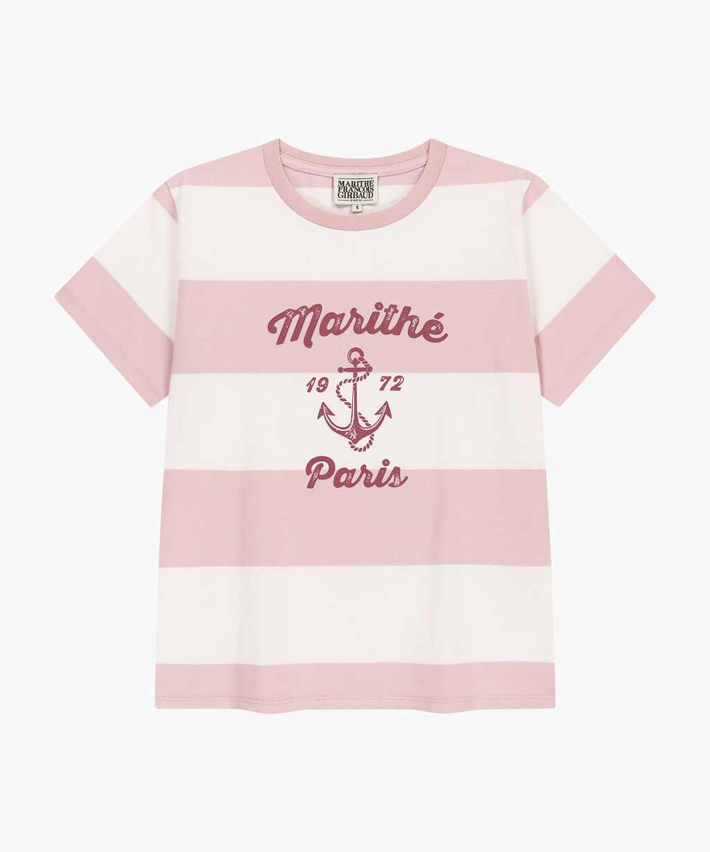 Marithe & Francois Girbaud - Marine Graphic Stripe Tee (Pink) product image 6 | TRAB K-Fashion Australia