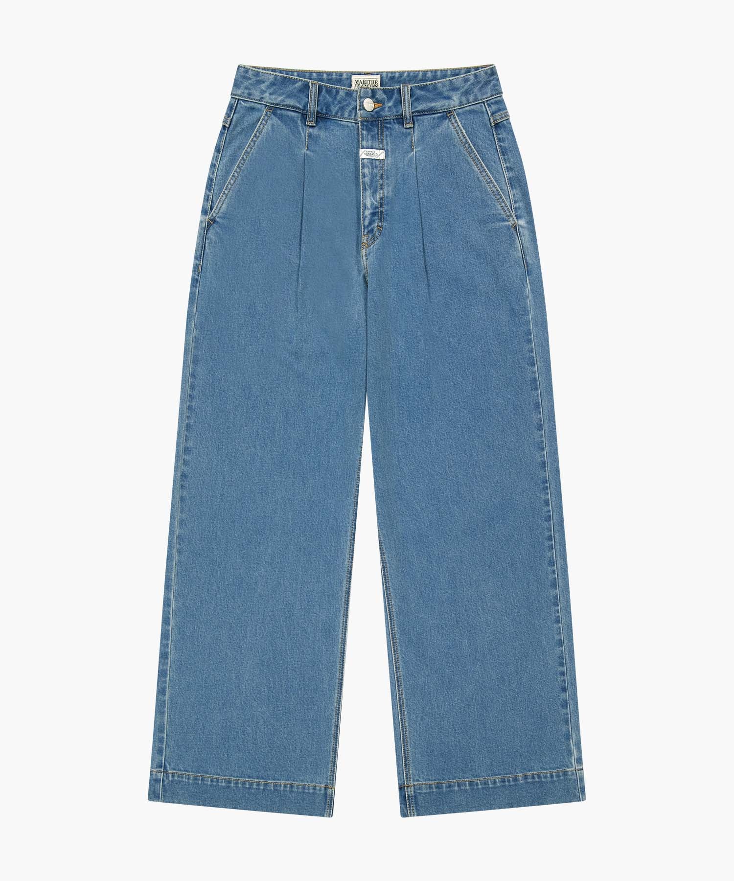 Marithe & Francois Girbaud - Low-waist Tuck Wide Denim Pants (Blue) product image 6 | TRAB K-Fashion Australia