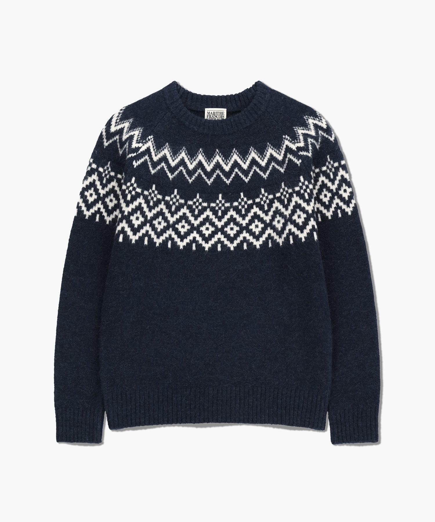 Marithe & Francois Girbaud - Fairisle Crew Neck Knit Pullover (Navy) product image 8 | TRAB K-Fashion Australia