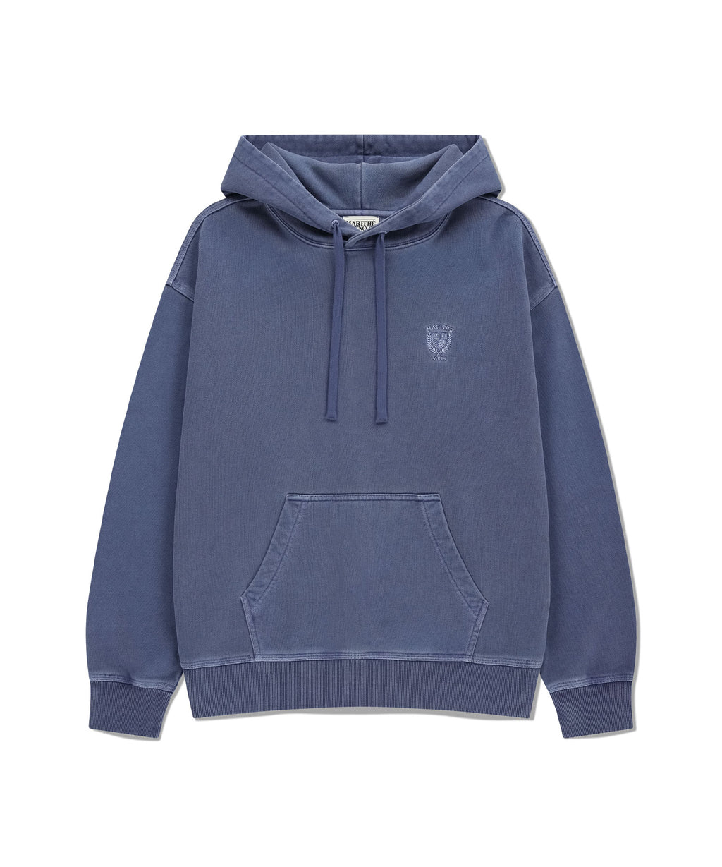 Marithe & Francois Girbaud - Crest Logo Garment Dyed Oversized Hoodie (Navy) product image 6 | TRAB K-Fashion Australia