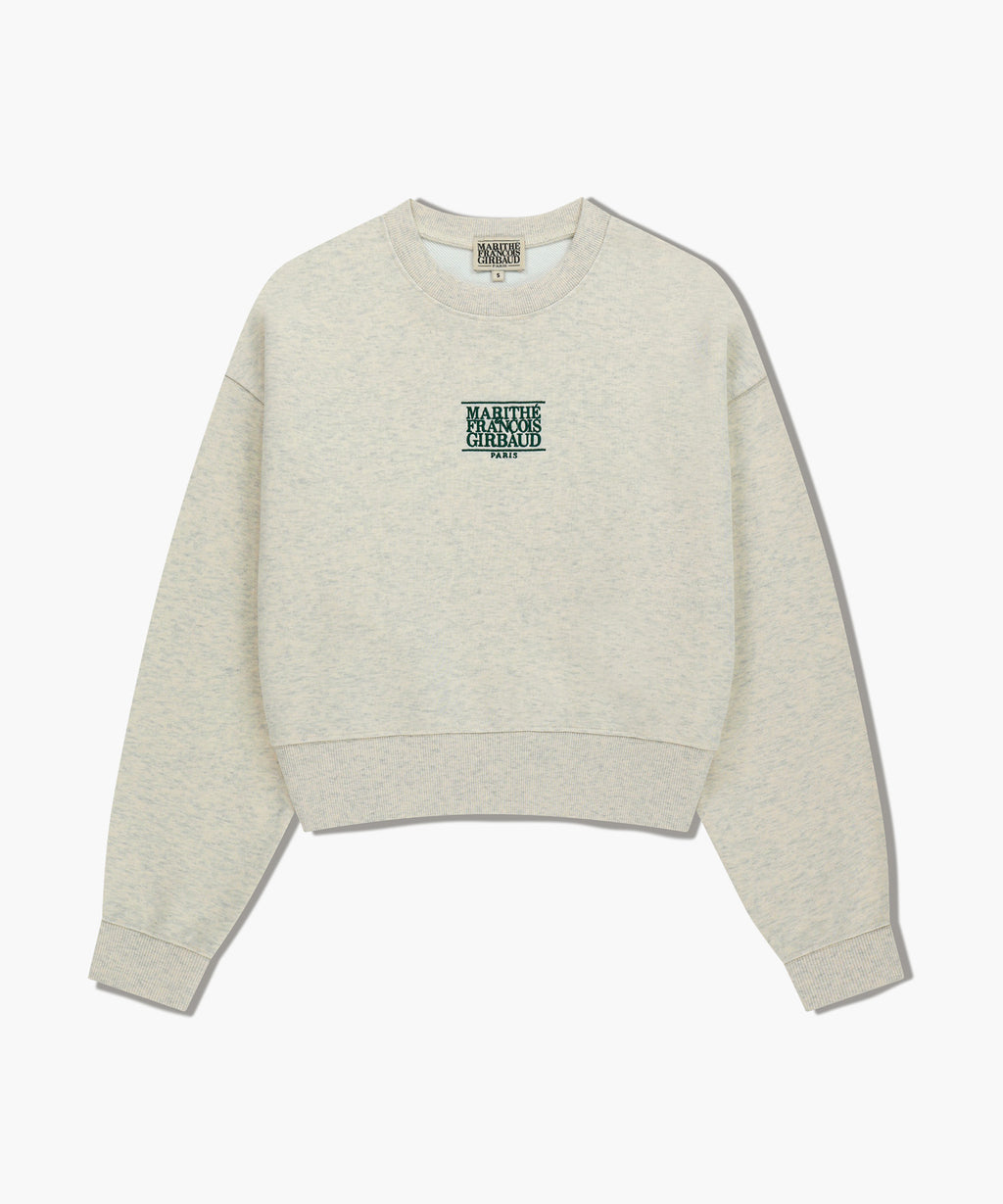 Marithe & Francois Girbaud - Small Classic Logo Crop Sweatshirt (Oatmeal) product image 6 | TRAB K-Fashion Australia