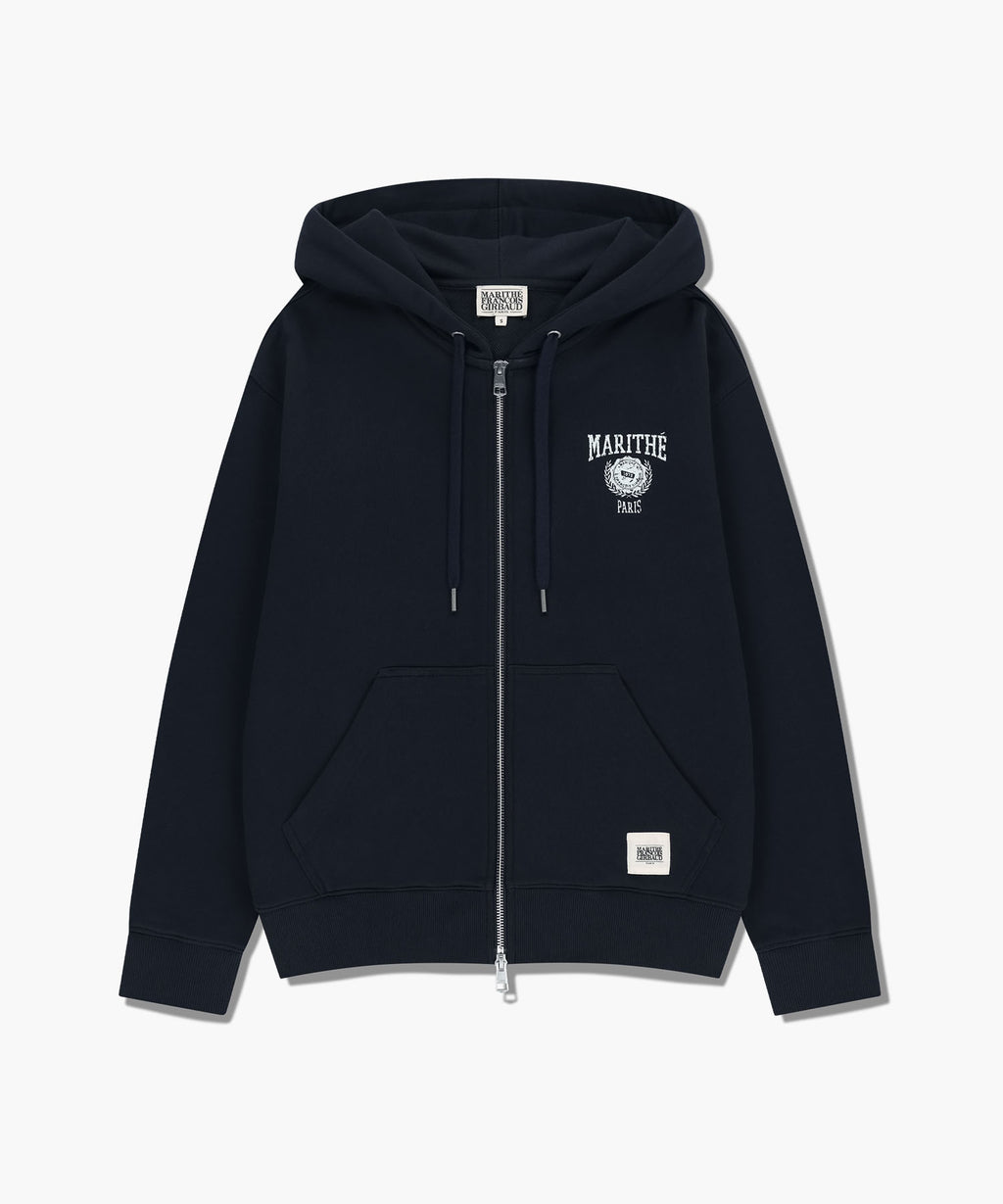 Marithe & Francois Girbaud - Big College Logo Graphic Hoodie Zipup (Navy) product image 6 | TRAB K-Fashion Australia