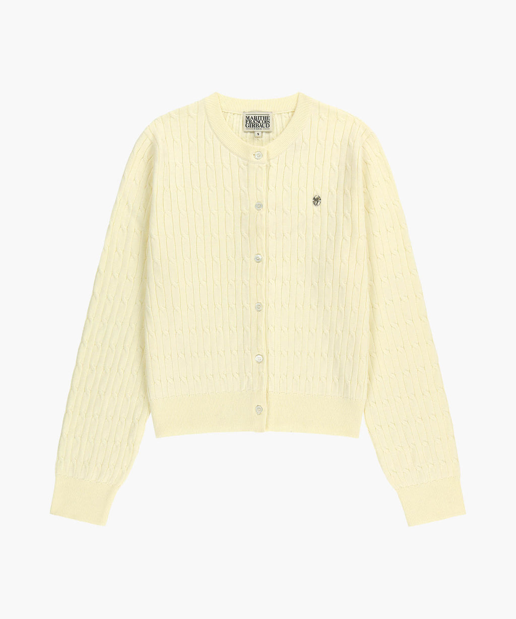 Marithe & Francois Girbaud - Cable Knit Cardigan (Ivory) product image 6 | TRAB K-Fashion Australia