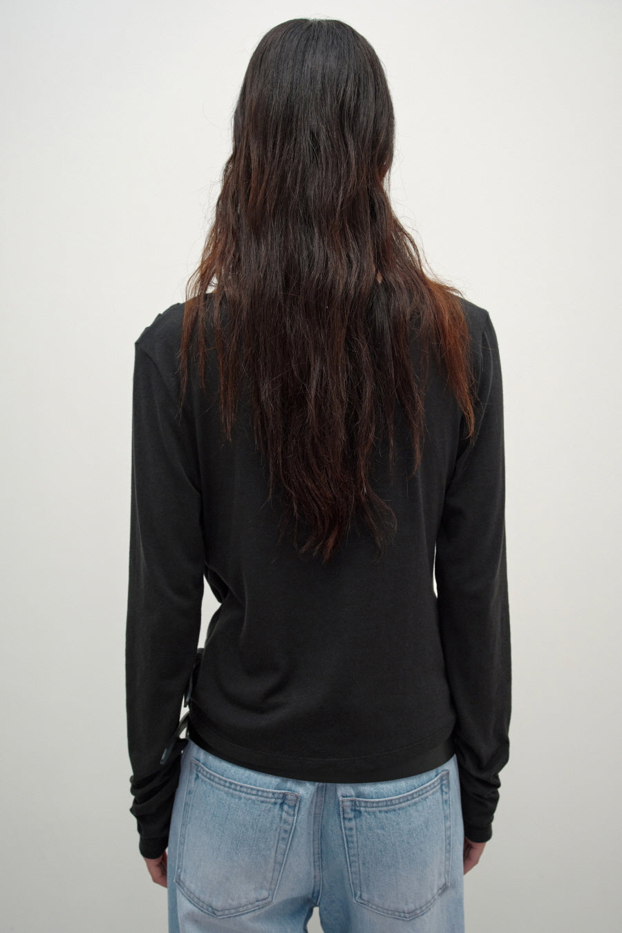 Insilence - Draping Boat Neck Long Sleeve (Black) product image 5 | TRAB K-Fashion Australia