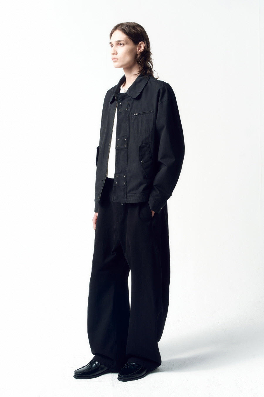 Insilence - Washed Cotton Studded Jumper (Washed Black) product image 2 | TRAB K-Fashion Australia
