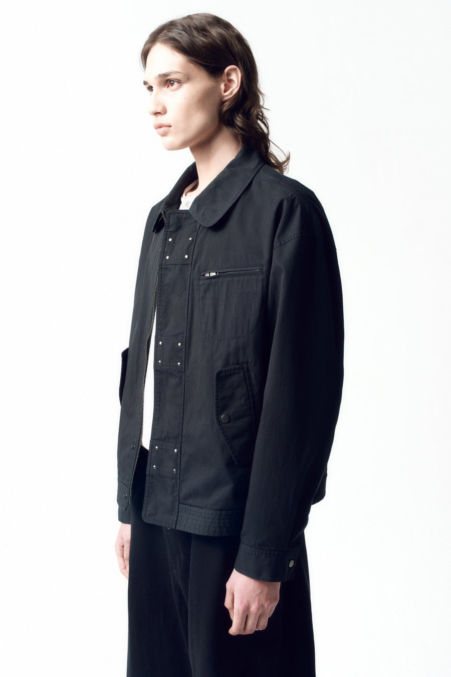Insilence - Washed Cotton Studded Jumper (Washed Black) product image 3 | TRAB K-Fashion Australia