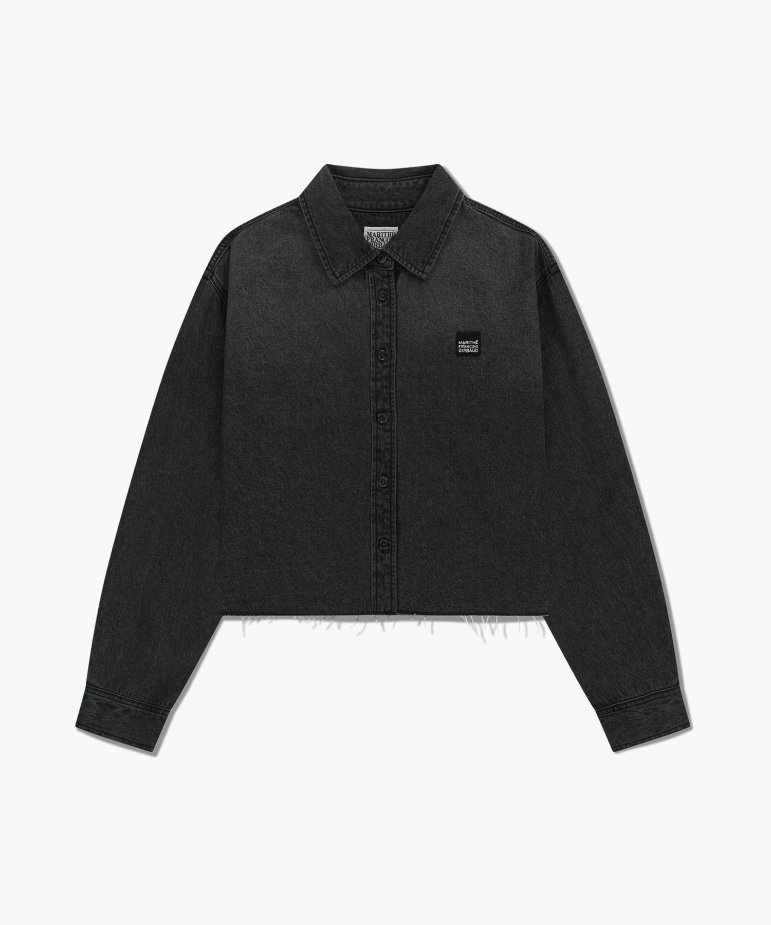 Marithe & Francois Girbaud - Heritage Lettering Logo Denim Crop Shirt (Black) product image 6 | TRAB K-Fashion Australia