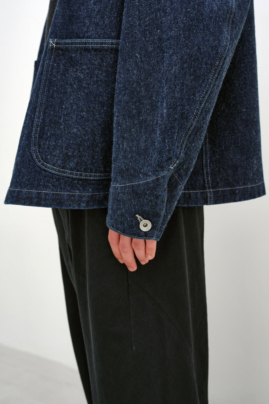 Insilence - Peach Denim Chore Jacket (Indigo) product image 5 | TRAB K-Fashion Australia