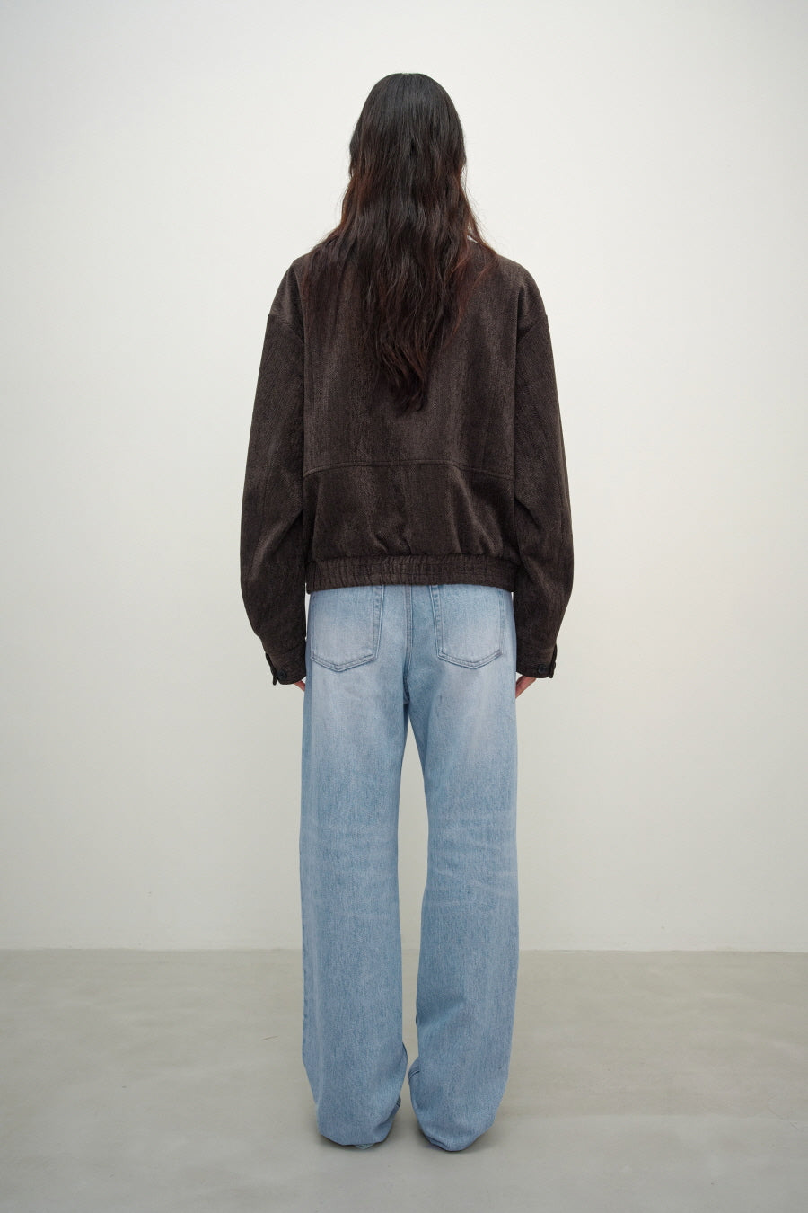 Insilence - Herringbone Velvet Blouson (Brown) product image 8 | TRAB K-Fashion Australia