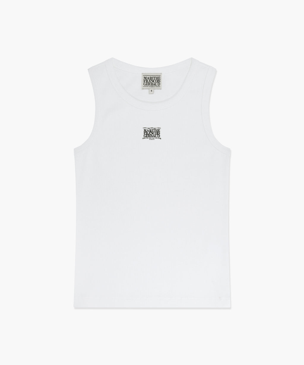 Marithe & Francois Girbaud - [Pre-order – Ships 2 Jul] Ribbon Classic Logo Sleeveless (White) product image 6 | TRAB K-Fashion Australia