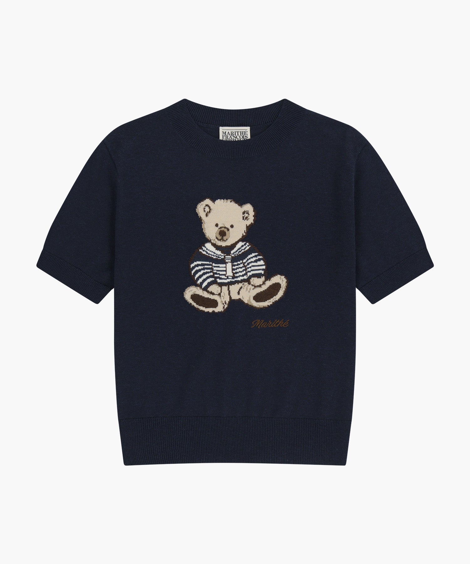 Marithe & Francois Girbaud - Doodle Bear Half Knit Pullover (Navy) product image 6 | TRAB K-Fashion Australia