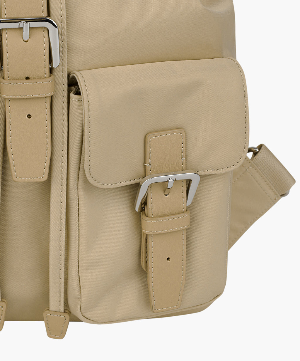 Marithe & Francois Girbaud - Classic Logo Small Backpack (Beige) product image 6 | TRAB K-Fashion Australia
