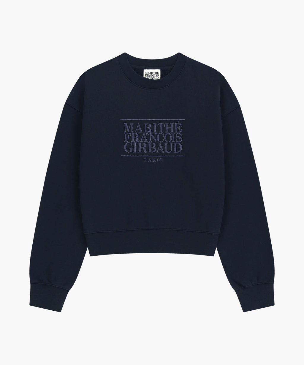 Marithe & Francois Girbaud - Classic Logo Crop Sweatshirt (Navy) product image 6 | TRAB K-Fashion Australia