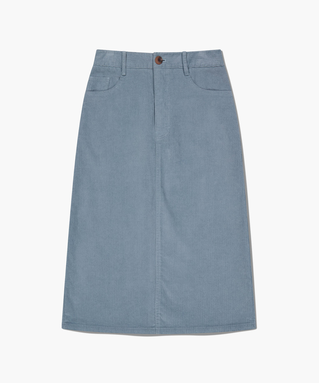 Marithe & Francois Girbaud - Classic Corduroy Midi Skirt (Sky Blue) product image 6 | TRAB K-Fashion Australia