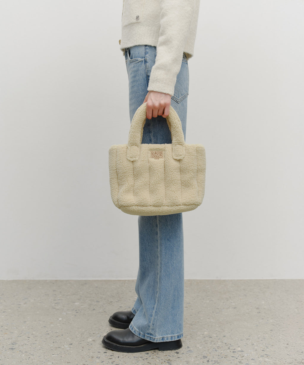 Marithe & Francois Girbaud - Classic Logo Boucle Padding Bag (Beige) product image 6 | TRAB K-Fashion Australia