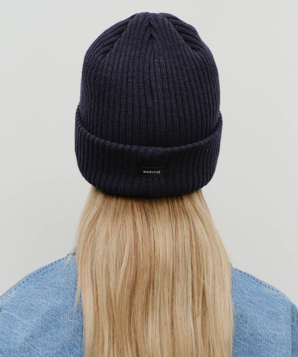 Marithe & Francois Girbaud - Doodle Bear Beanie (Navy) product image 6 | TRAB K-Fashion Australia