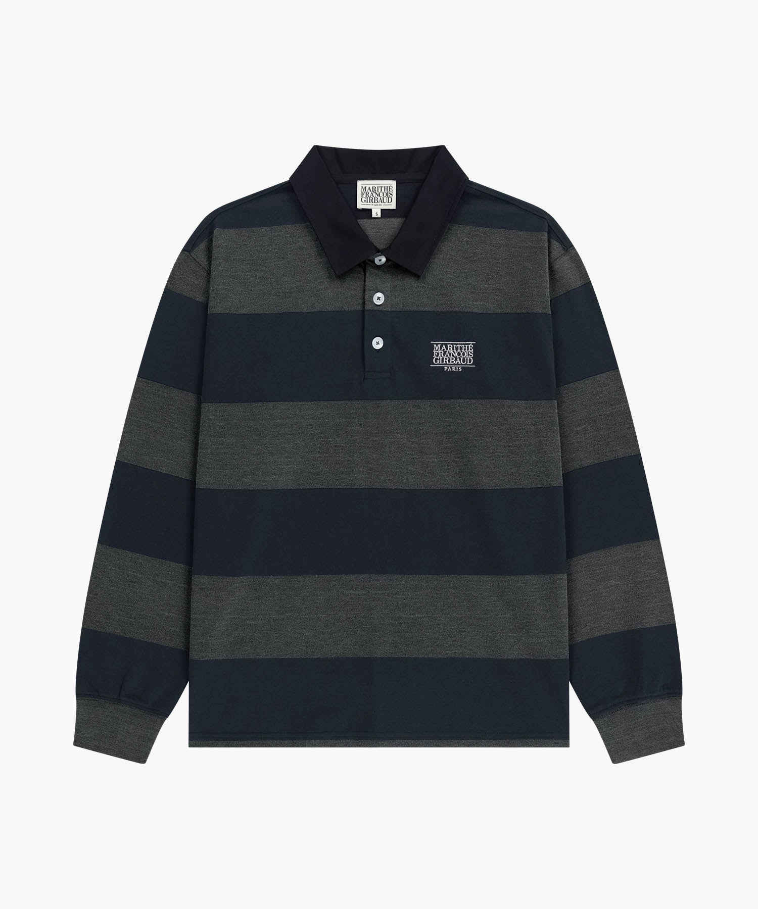 Marithe & Francois Girbaud - Washed Denim Collar Long Sleeve Tee (Charcoal) product image 6 | TRAB K-Fashion Australia