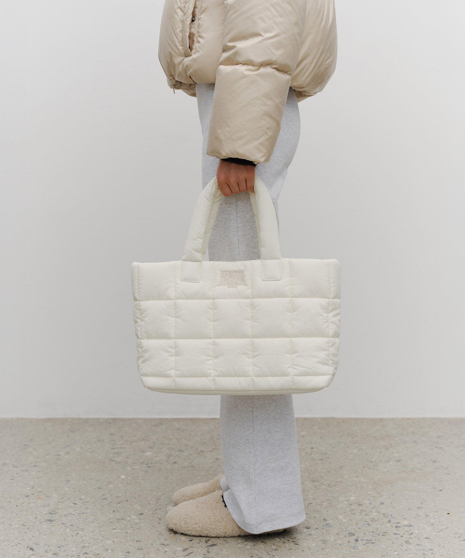 Marithe & Francois Girbaud - Classic Logo Padding Tote Bag (Ivory) product image 6 | TRAB K-Fashion Australia