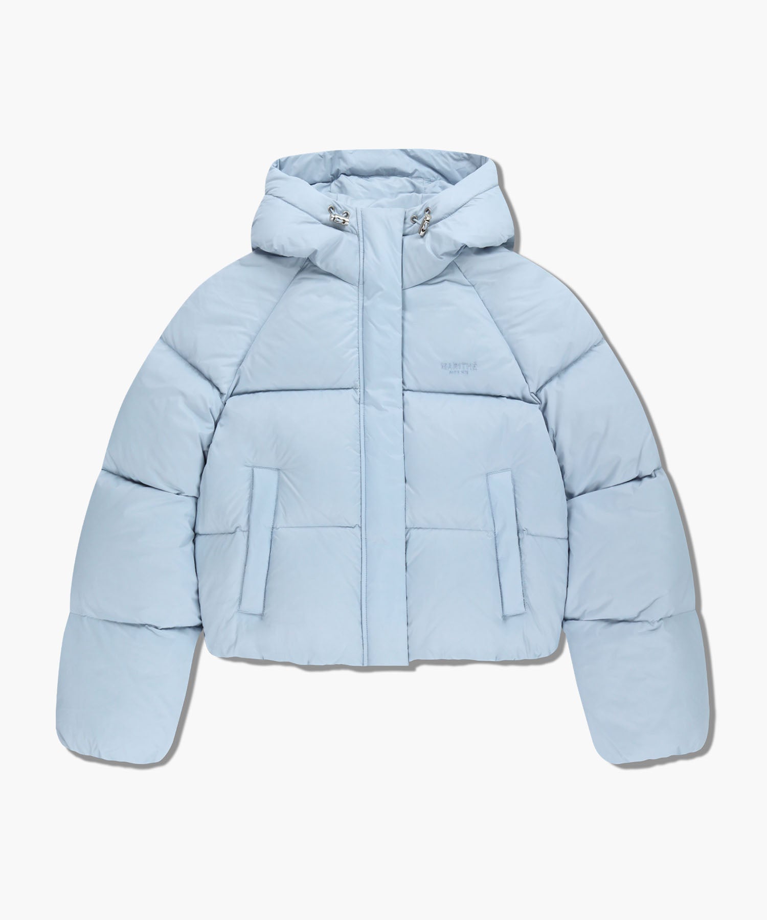 Marithe & Francois Girbaud - Regular Logo Hooded Crop Down Jacket (Light Blue) product image 10 | TRAB K-Fashion Australia