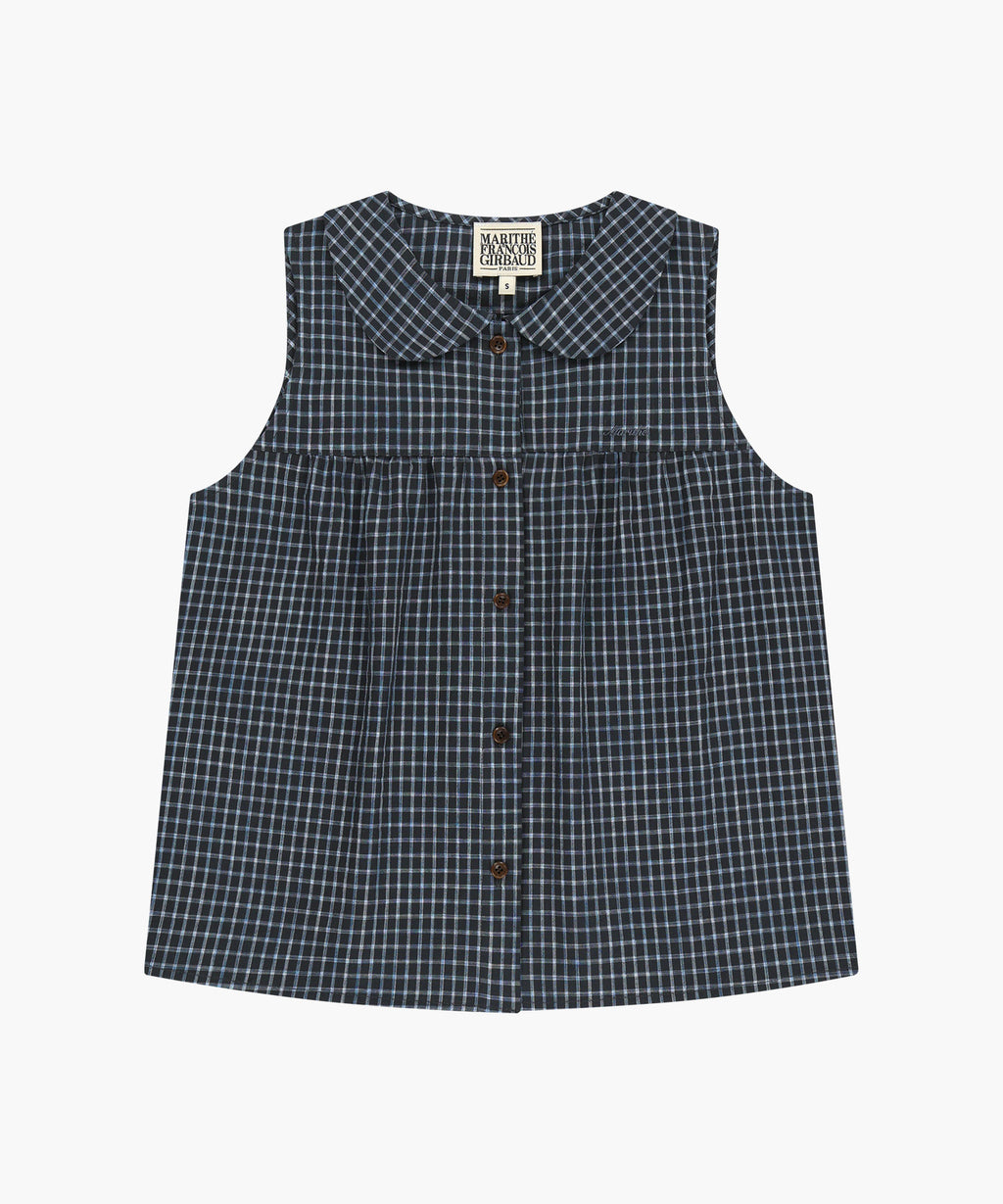 Marithe & Francois Girbaud - Round Collar Sleeveless Blouse (Charcoal) product image 6 | TRAB K-Fashion Australia