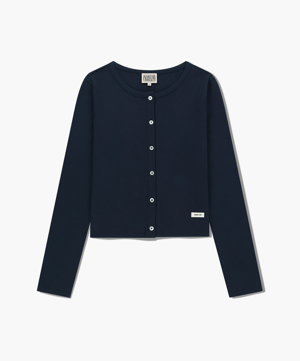 Marithe & Francois Girbaud - Basic Cotton Cardigan (Navy) product image 6 | TRAB K-Fashion Australia