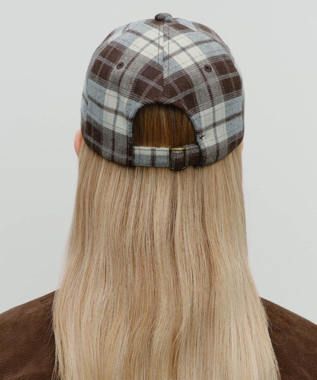 Marithe & Francois Girbaud - Classic Logo Two Tone Check Cap (Brown) product image 6 | TRAB K-Fashion Australia
