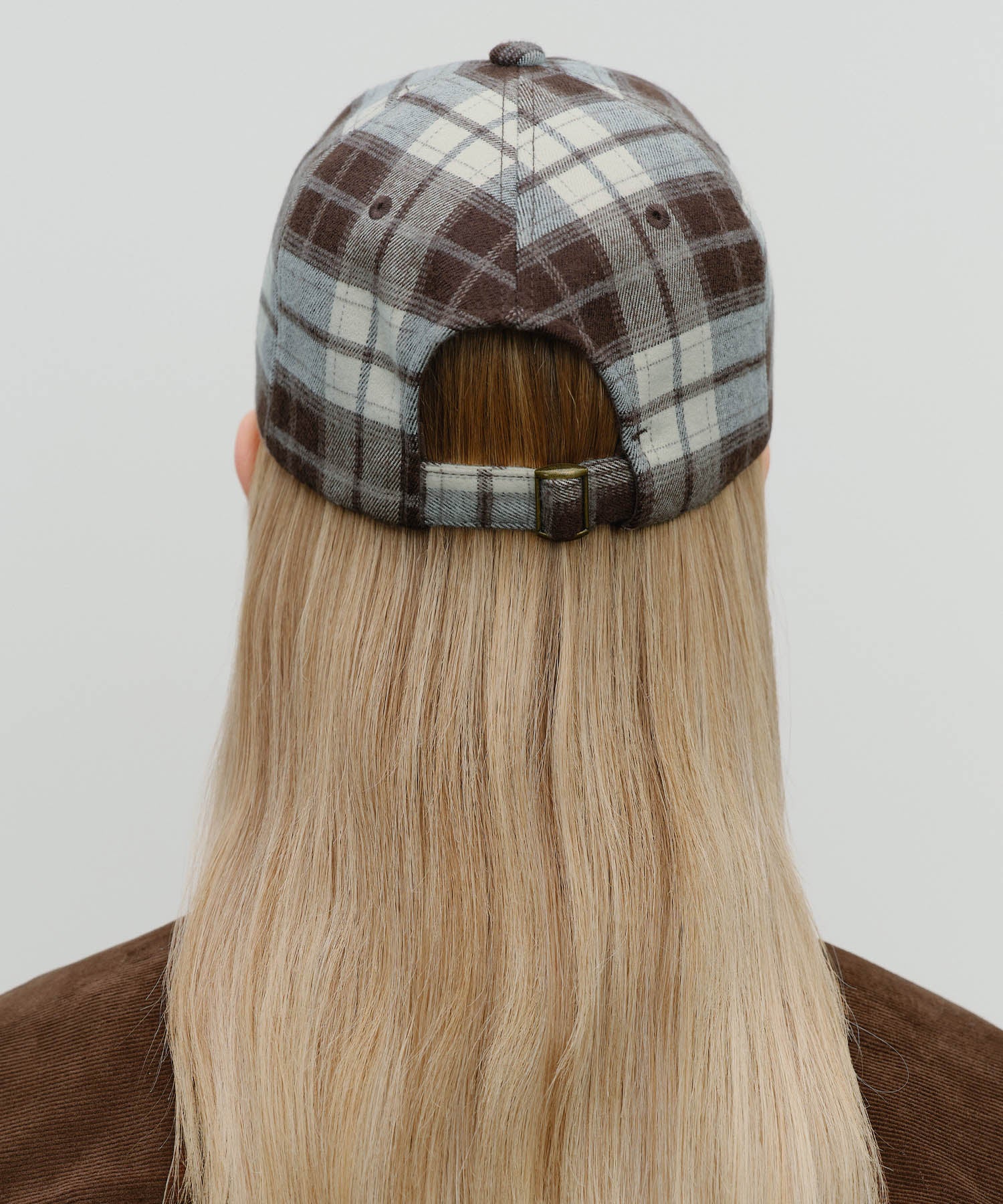Marithe & Francois Girbaud - Classic Logo Two Tone Check Cap (Brown) product image 6 | TRAB K-Fashion Australia
